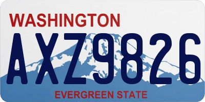 WA license plate AXZ9826