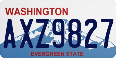 WA license plate AXZ9827