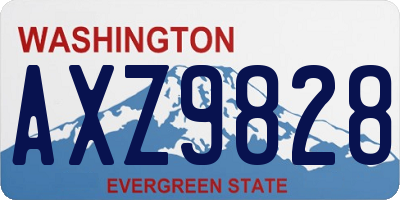WA license plate AXZ9828