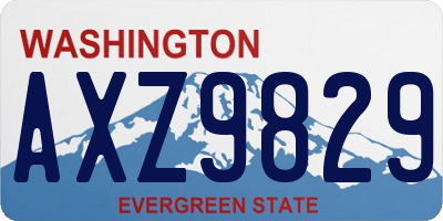 WA license plate AXZ9829