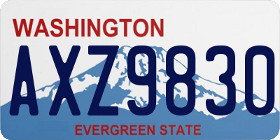 WA license plate AXZ9830