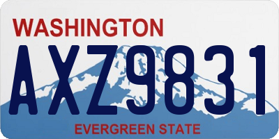 WA license plate AXZ9831