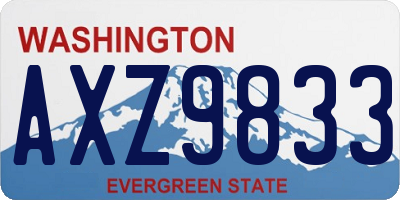 WA license plate AXZ9833