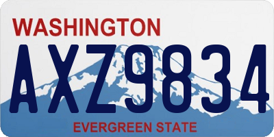 WA license plate AXZ9834
