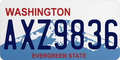 WA license plate AXZ9836