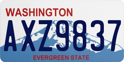 WA license plate AXZ9837