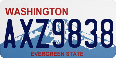 WA license plate AXZ9838