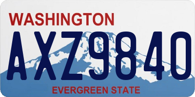 WA license plate AXZ9840