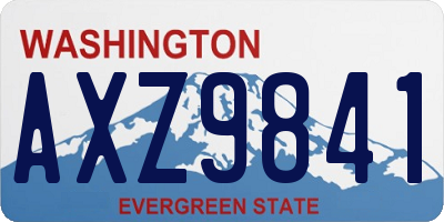WA license plate AXZ9841