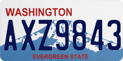 WA license plate AXZ9843