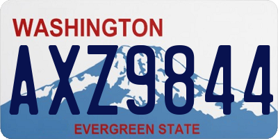 WA license plate AXZ9844