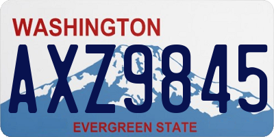 WA license plate AXZ9845