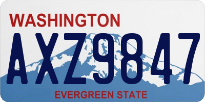 WA license plate AXZ9847