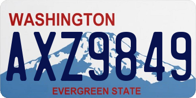 WA license plate AXZ9849