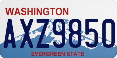 WA license plate AXZ9850
