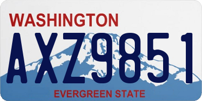 WA license plate AXZ9851