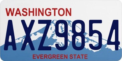 WA license plate AXZ9854