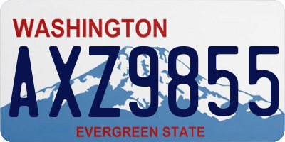 WA license plate AXZ9855