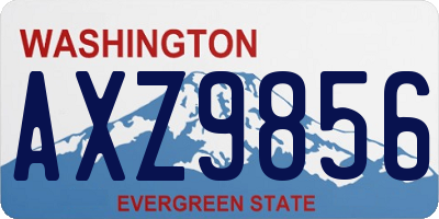 WA license plate AXZ9856