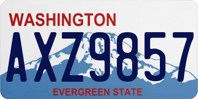 WA license plate AXZ9857