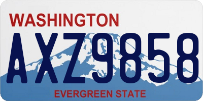 WA license plate AXZ9858
