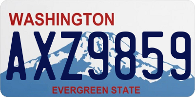 WA license plate AXZ9859