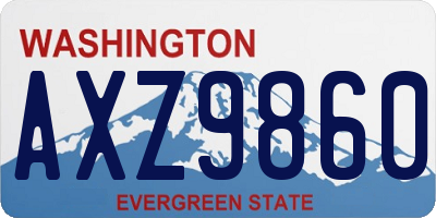 WA license plate AXZ9860