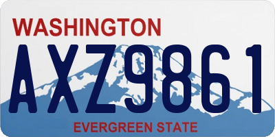 WA license plate AXZ9861