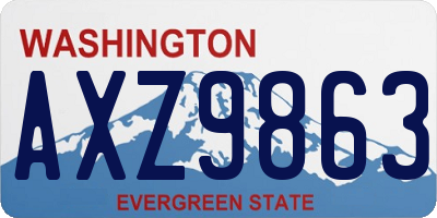 WA license plate AXZ9863