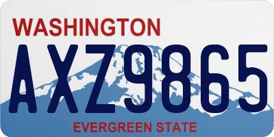 WA license plate AXZ9865