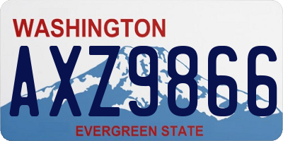 WA license plate AXZ9866