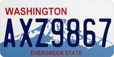 WA license plate AXZ9867