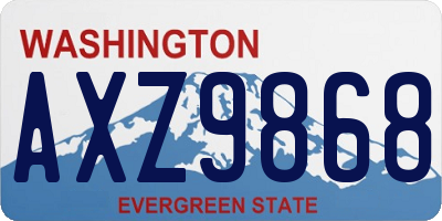 WA license plate AXZ9868