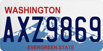 WA license plate AXZ9869