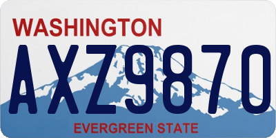 WA license plate AXZ9870