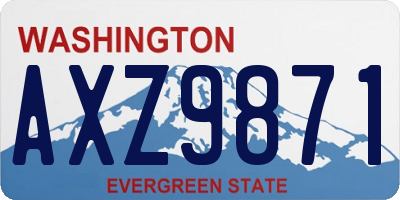 WA license plate AXZ9871