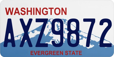 WA license plate AXZ9872