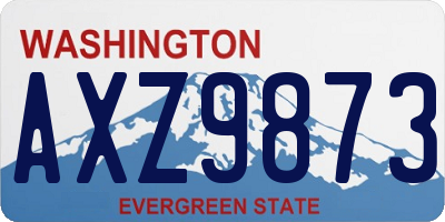 WA license plate AXZ9873
