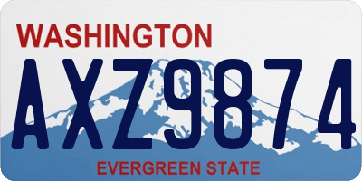 WA license plate AXZ9874