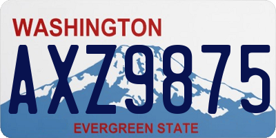 WA license plate AXZ9875
