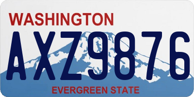 WA license plate AXZ9876