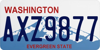 WA license plate AXZ9877