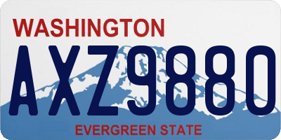 WA license plate AXZ9880