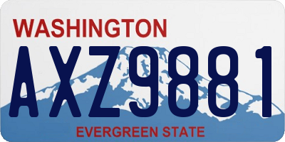 WA license plate AXZ9881