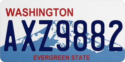 WA license plate AXZ9882