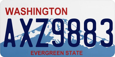 WA license plate AXZ9883