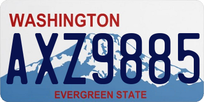 WA license plate AXZ9885