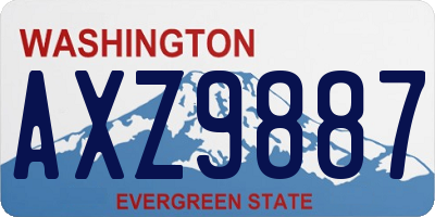WA license plate AXZ9887