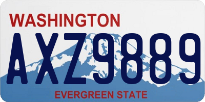 WA license plate AXZ9889
