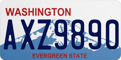 WA license plate AXZ9890